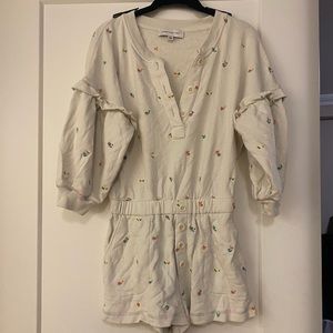 Something Navy floral ruffle romper